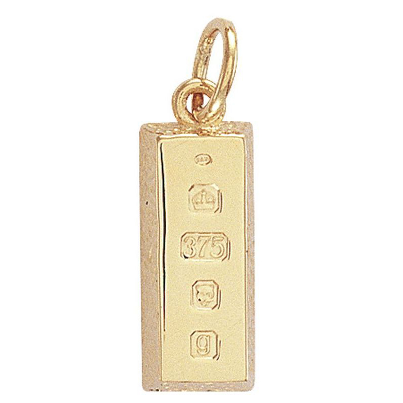 9ct Yellow Gold Ingot Gold Bar Pendant