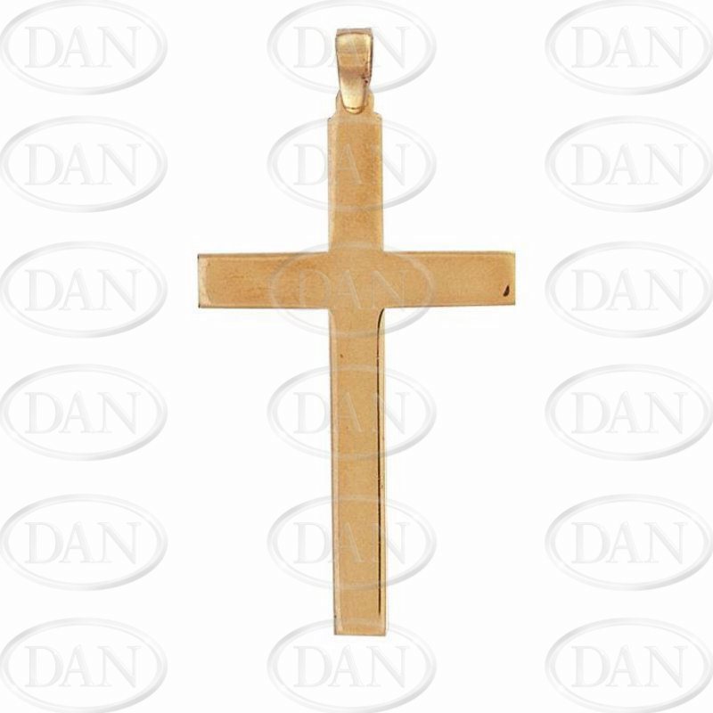 9ct YG Plain Polished Cross Pendant