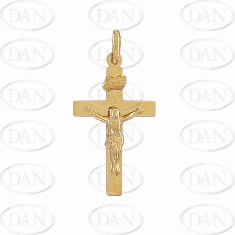 9ct YG Hollow Crucifix
