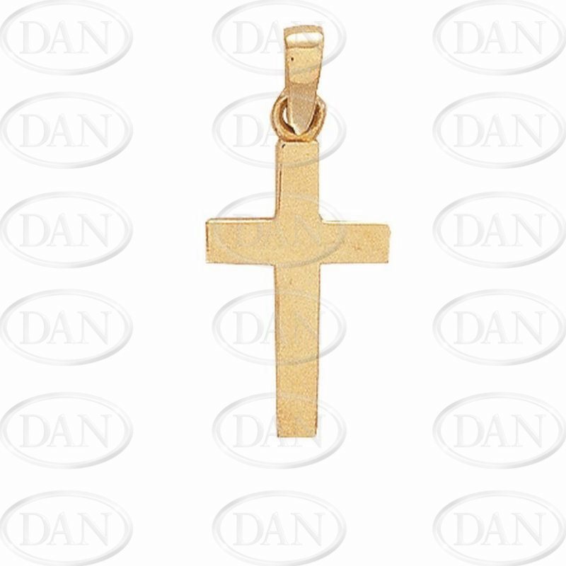 9ct Yellow Gold Plain Polished Cross Pendant