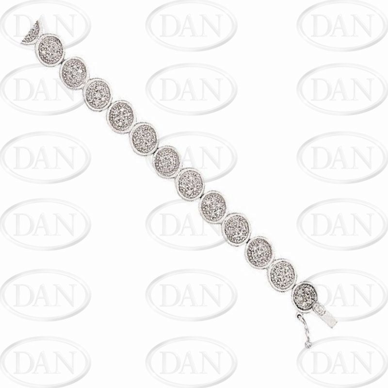 9ct White Gold Diamond Tennis Style Ladies Bracelet