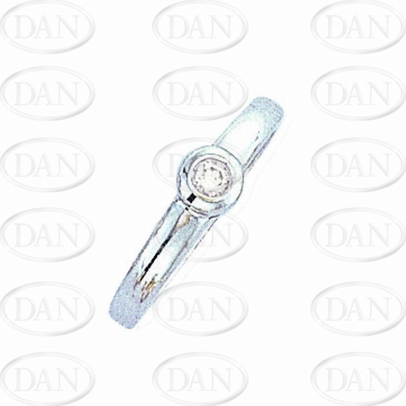 9ct. 0.09ct. Diamond WG Rubover Set Solitaire Ring - N