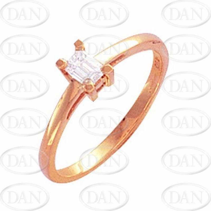 0.25Ct Emerald Cut Diamond Ring 18ct Yellow - N