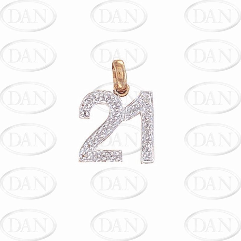 9ct Yellow Gold Diamond 21 Pendant