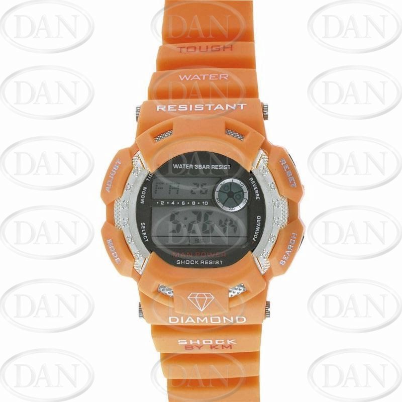 Orange With  Black Buttons Km Watch