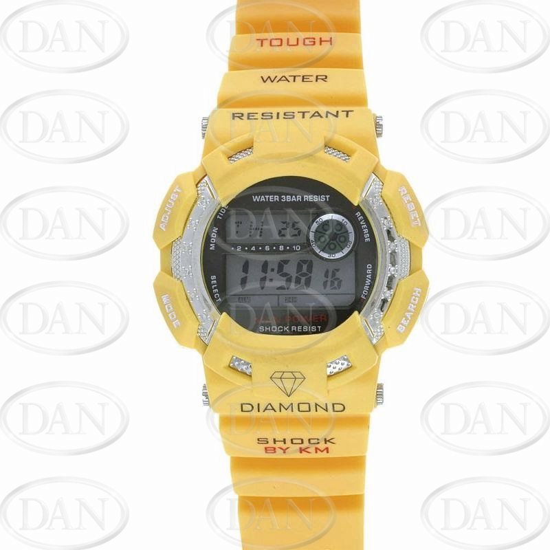 Yellow With  Black Buttons Km Watch