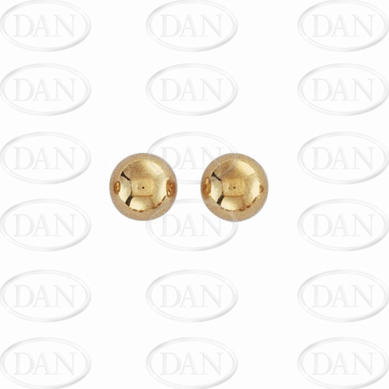 9ct YG 8mm Plain Ball Stud Earrings
