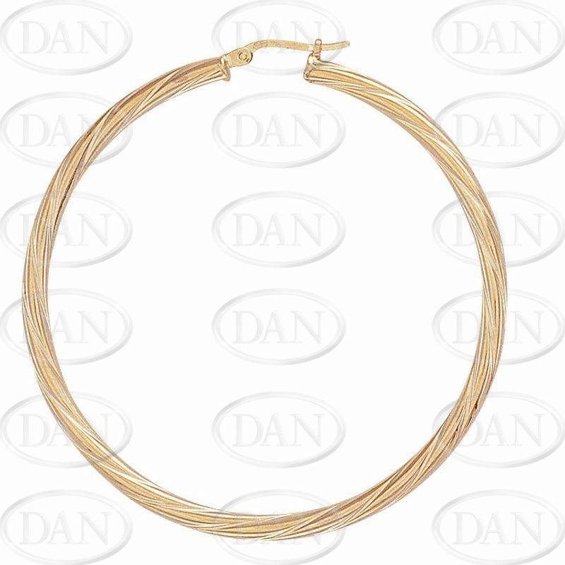9ct Yellow Gold Twist Hoop Earrings