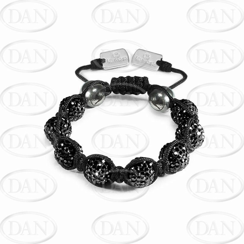 Kamara Black Crystal Ball Bracele