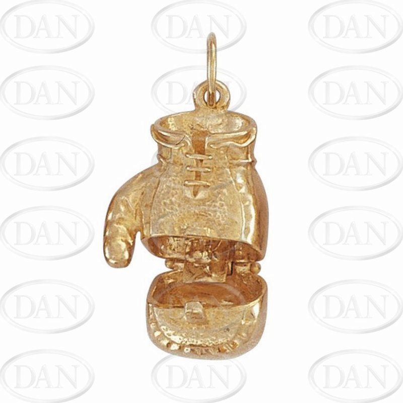 9ct Yellow Gold Opening Right Hand Boxing Glove Pendant - See PD026