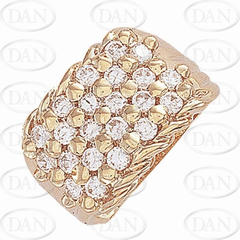 9ct YG Cz Keeper Ring