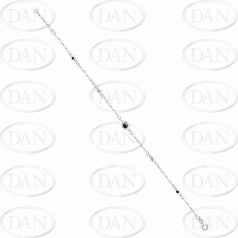 Sterling Silver Blue CZ Anklet