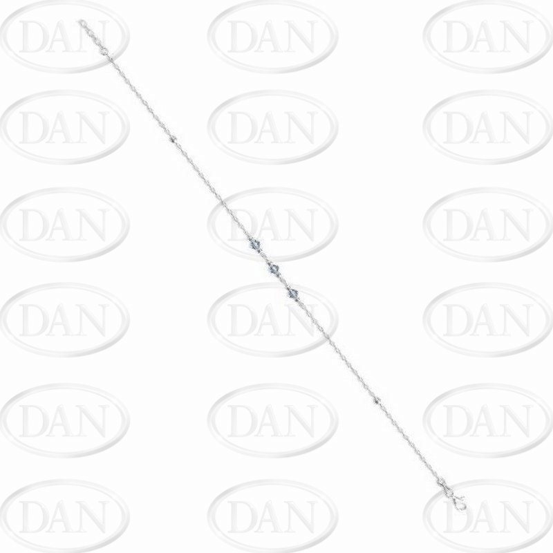 Sterling Silver Blue Crystal Anklet