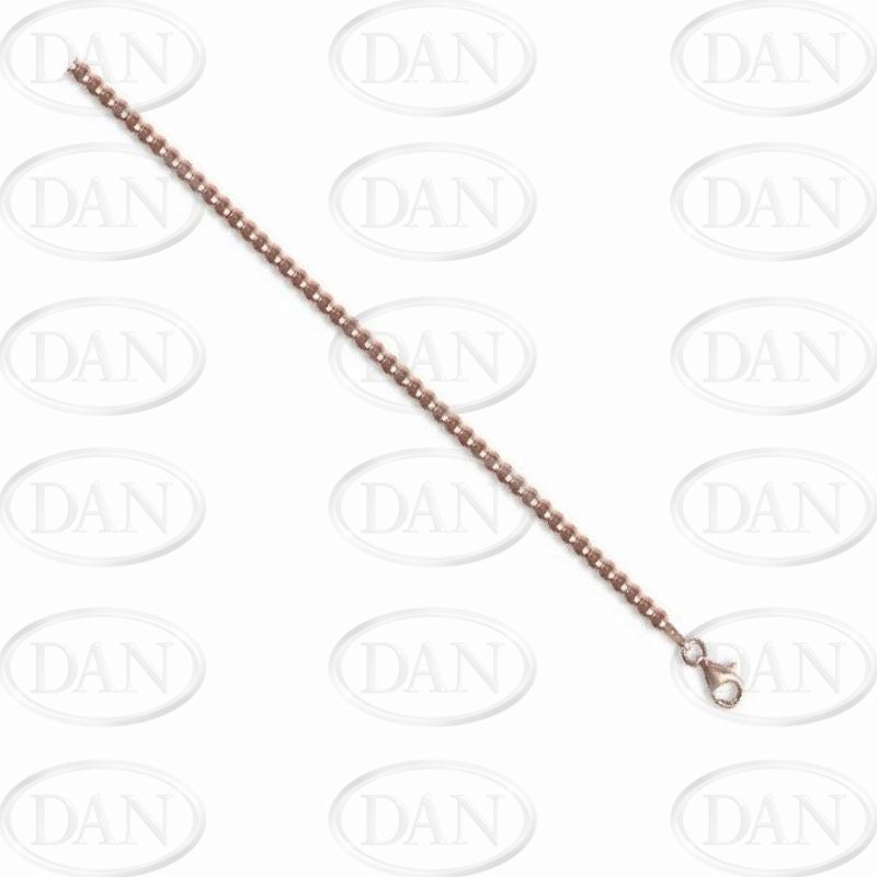 Sterling Silver Rose Plated Faceted Bead Ball Chain