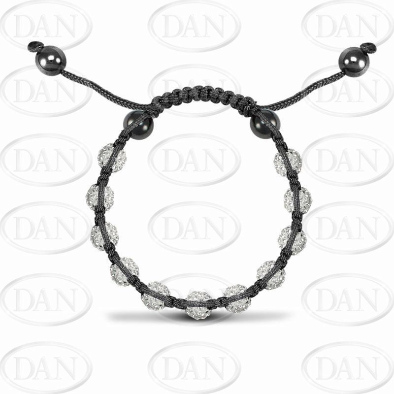 8mm Kids White Crystal Ball Bracelet