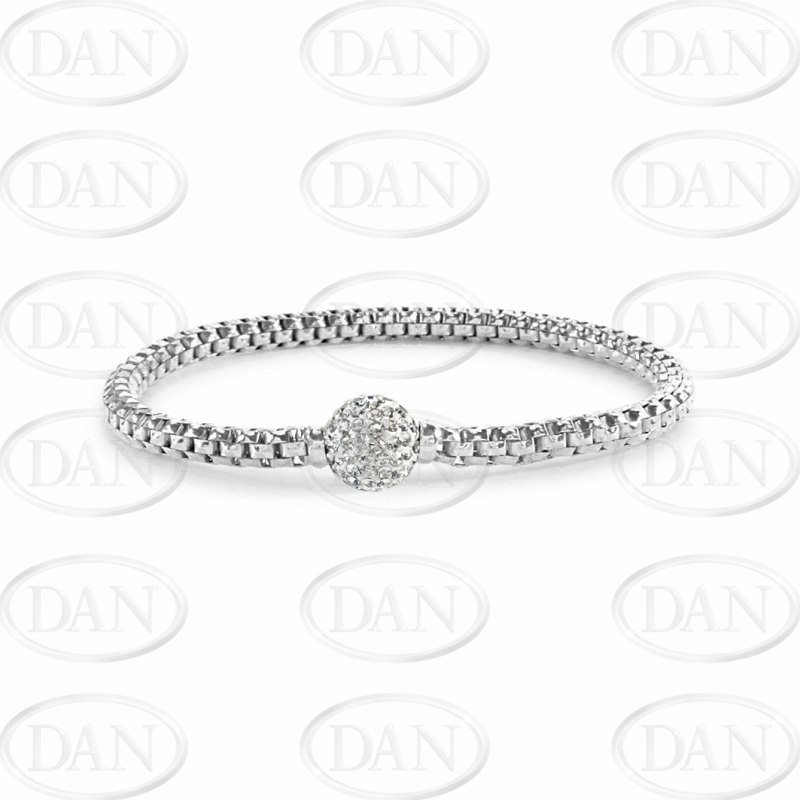 Silver Snake Bracelet Crystal Ball