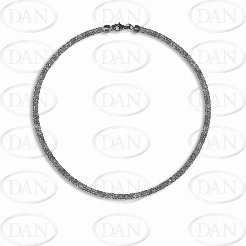 Silver Black Mesh Chain