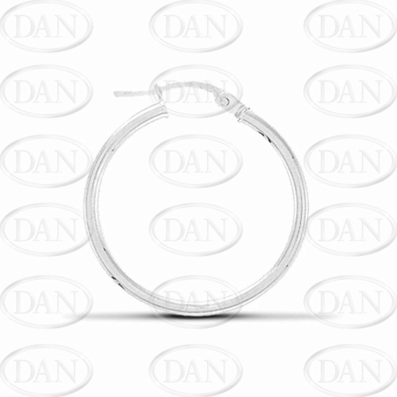 Silver Plain Hoop Earrings - 30mm