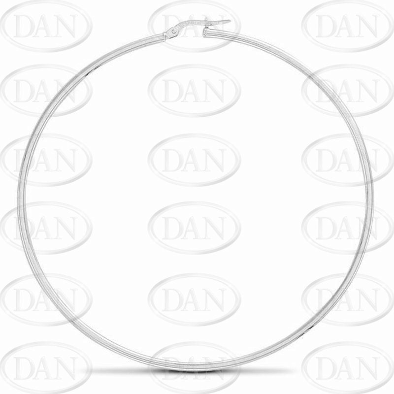 Silver Plain Hoop Earrings - 70mm