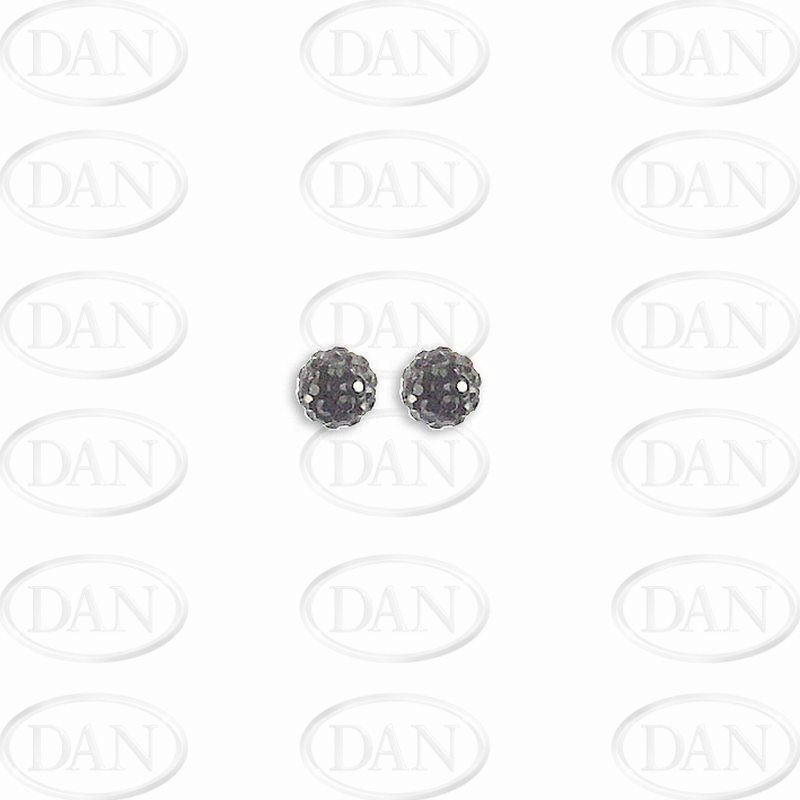 Sterling Silver 6mm Black Crystal Stud Earrings