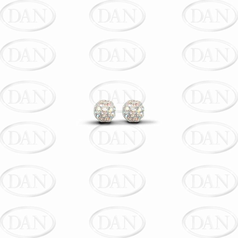 Sterling Silver 6mm Aurora Borealis Crystal Stud Earrings