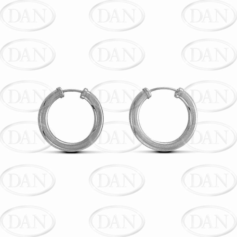 Sterling Silver 16mm Plain Sleeper Earrings