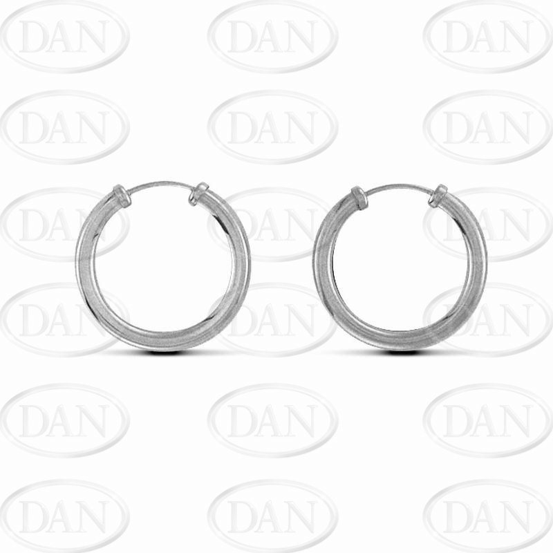 Sterling Silver 20mm Plain Sleeper Earrings