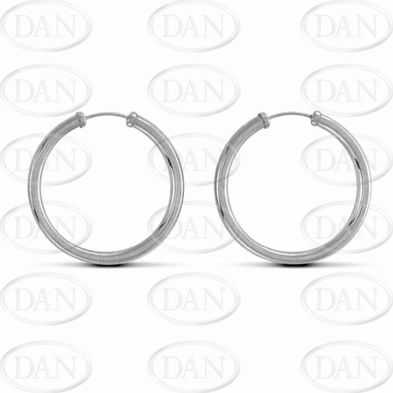 Sterling Silver 29mm Plain Sleeper Earrings