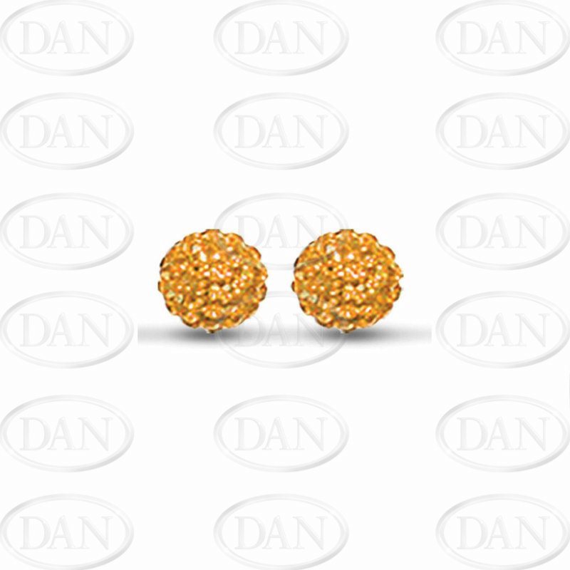 Sterling Silver 10mm Orange Crystal Stud Earrings