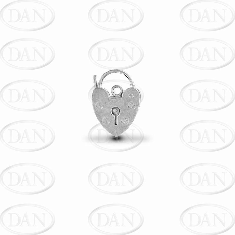 13.5mm Heart Padlock Silver