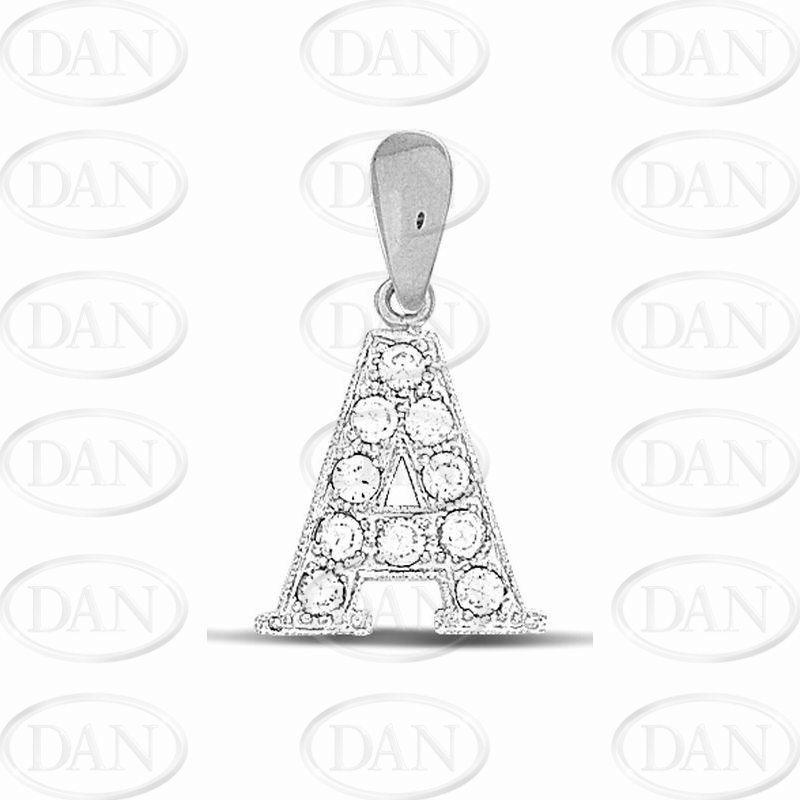Sterling Silver Medium Cz Initial Letters