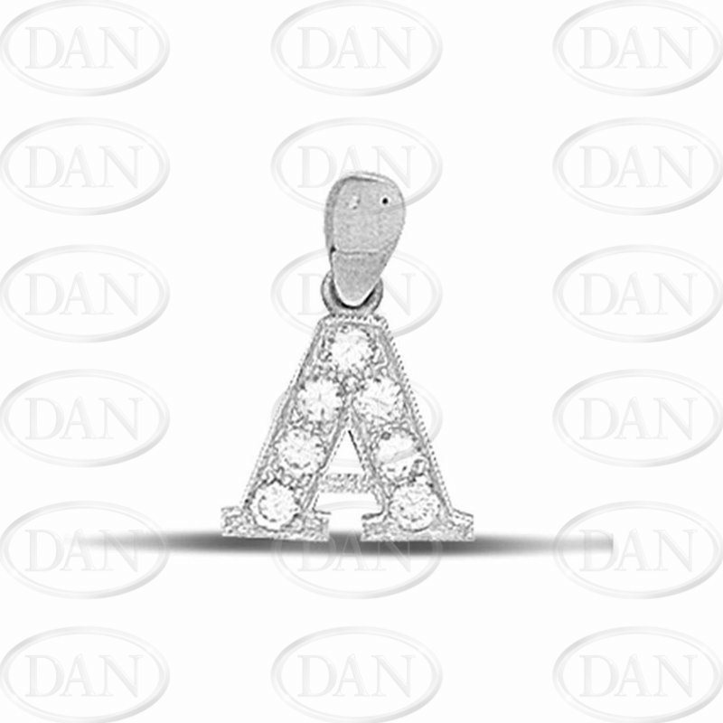 Silver Cz Baby Initials