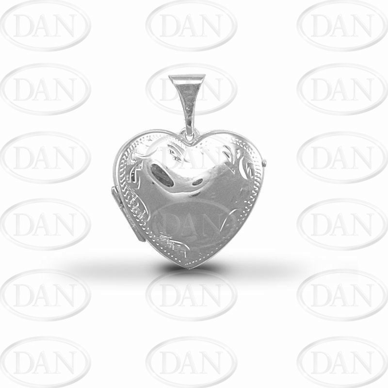 Sterling Silver Engraved Heart Locket Pendant
