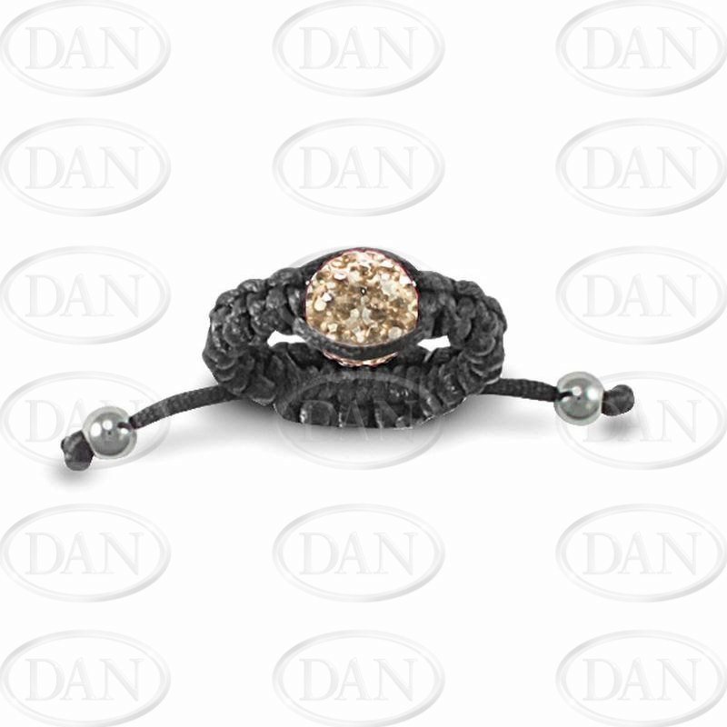 8mm Champagne Crystal Ball Adjustable Ring