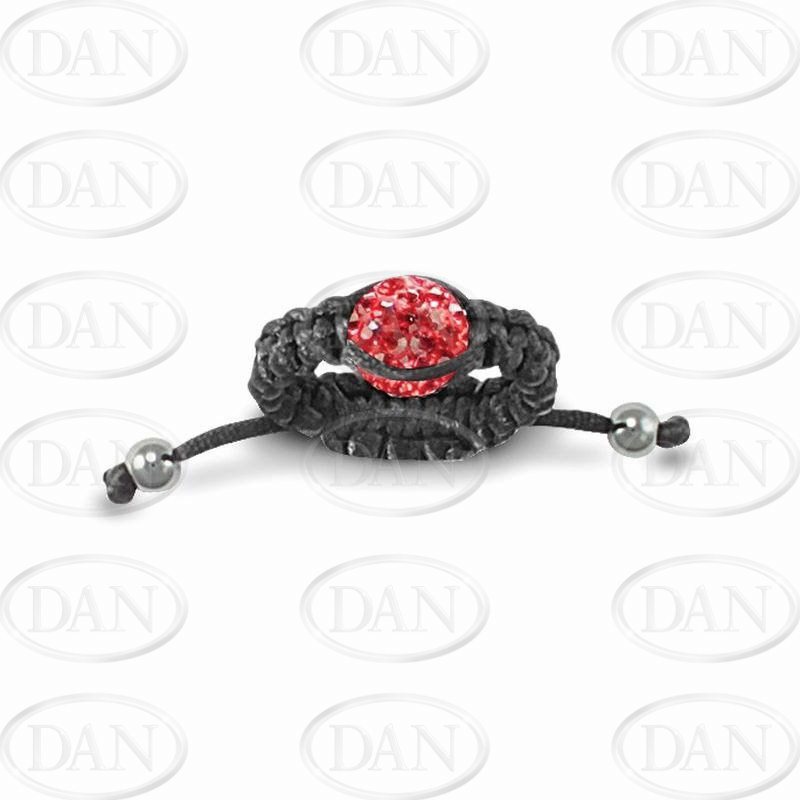 8mm Red Crystal Ball Adjustable Ring