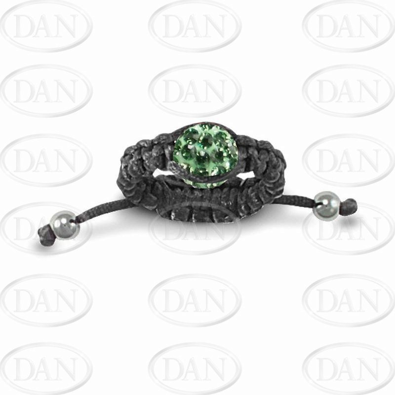 8mm Green Crystal Ball Adjustable Ring