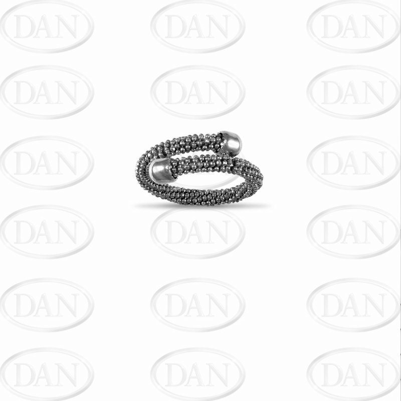 Silver Black Mesh Ring