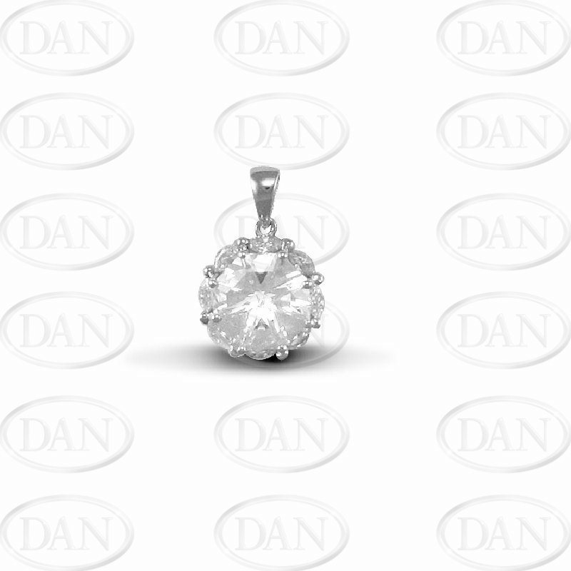 Silver Cz Flower Pendant