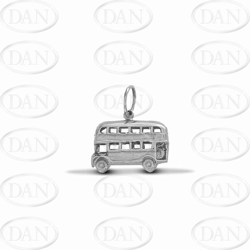 Sterling Silver Double Decker Bus Pendant