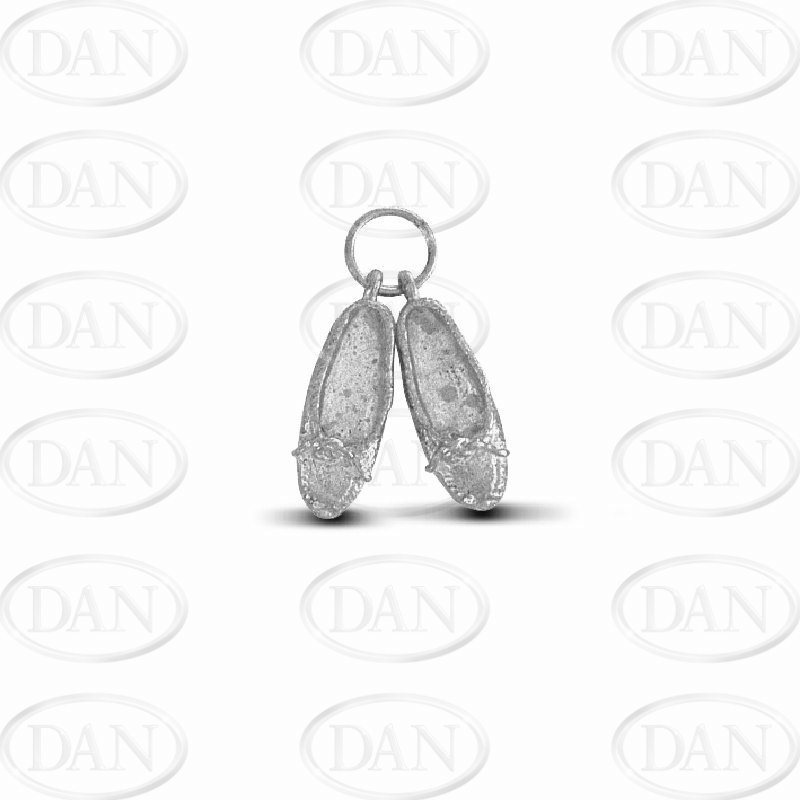 Sterling Silver Pair of Slippers Charm Pendant