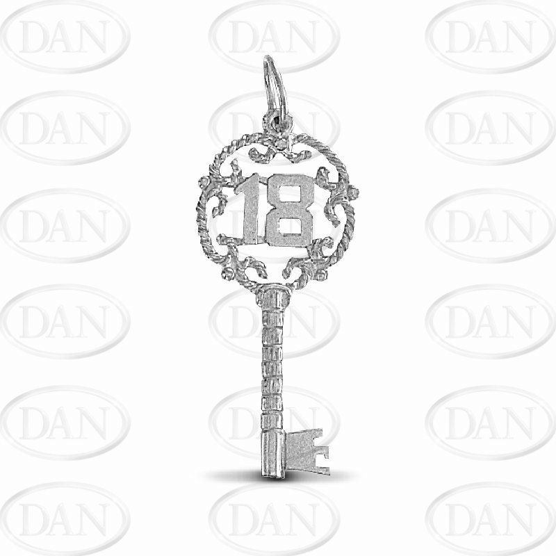 Sterling Silver 18 Key Pendant
