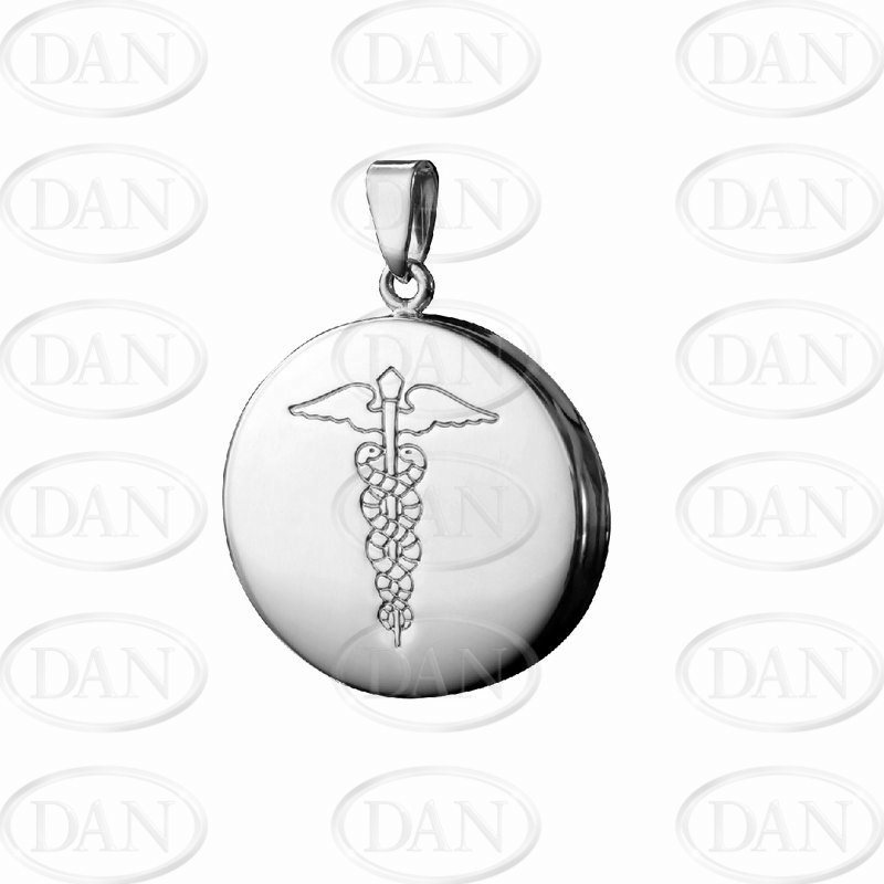 Sterling Silver Infomedic Round Opening Medic Alert Pendant