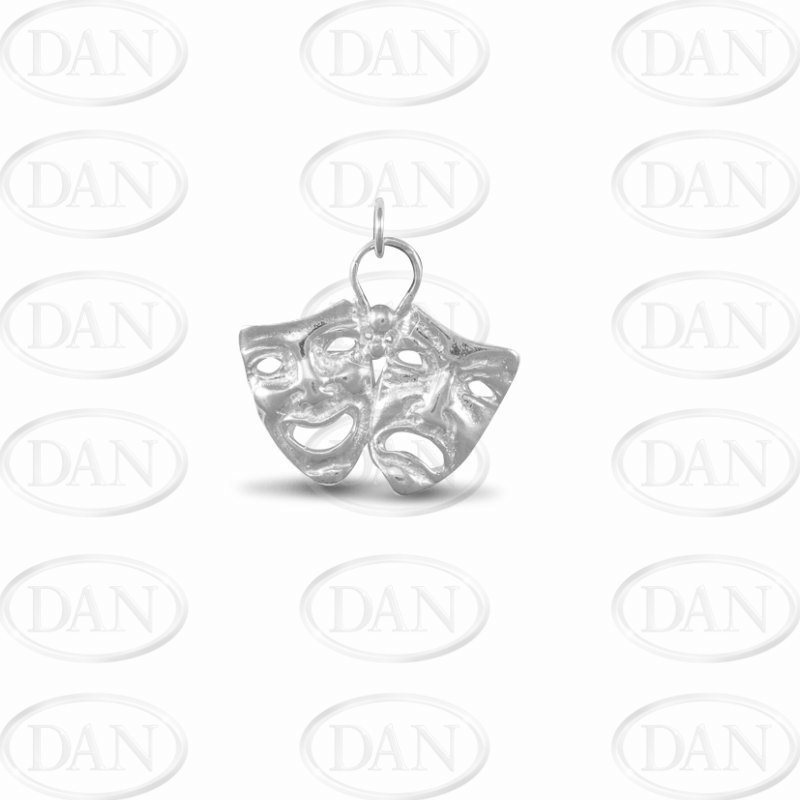 Silver Comedy Mask Pendant