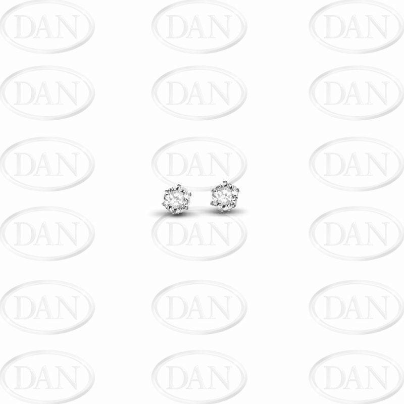 3mm Round White Cz Silver Studs