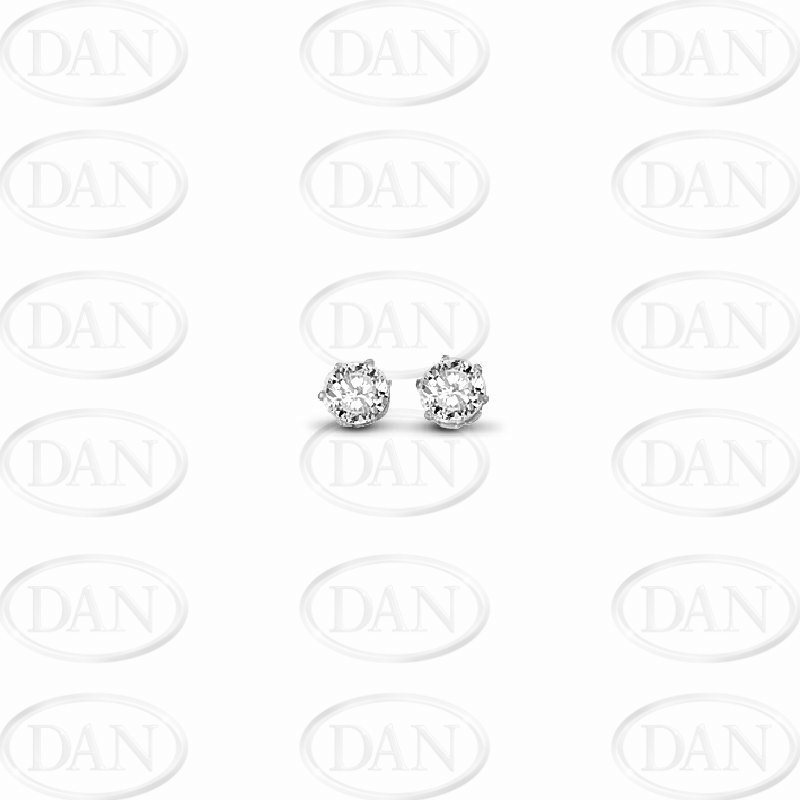 5mm Round White Cz Silver Studs