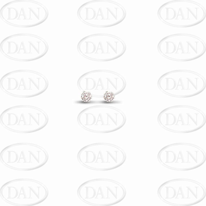 Sterling Silver 3mm Pink CZ Round Stud Earrings
