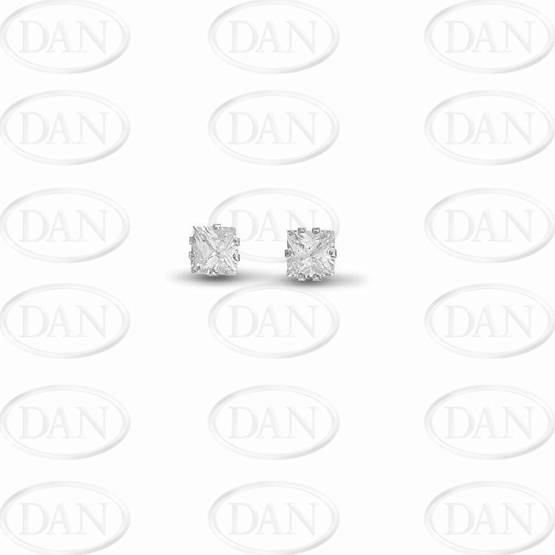 5mm Cz Princess Studs Silver