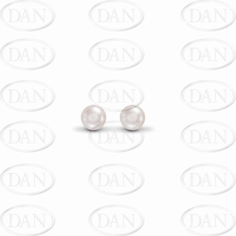 6mm Synthetic Pearl Stud Earrings Silver 925